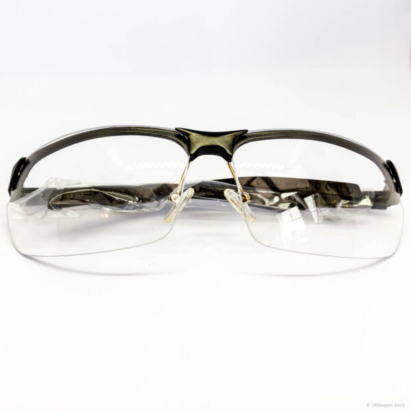 Black dental prescription semi rimless half frames by UKloupes