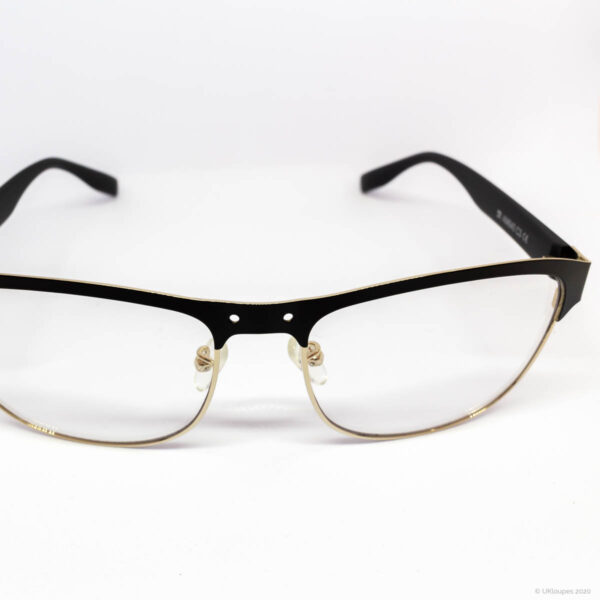 AM640 C3 black and gold prescription dental frames by UKloupes