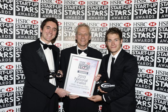 Dave Stone and Dan Keil being presented with the HSBC Start-Up Award in 2010